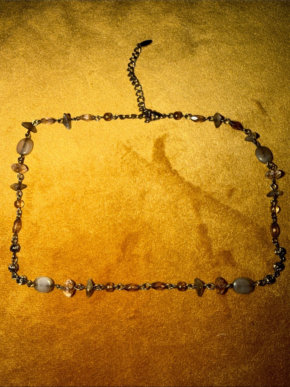 Vintage VCLM Earthy Beaded Station Necklace